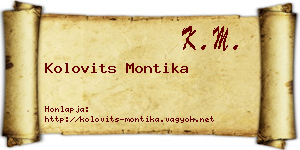 Kolovits Montika névjegykártya